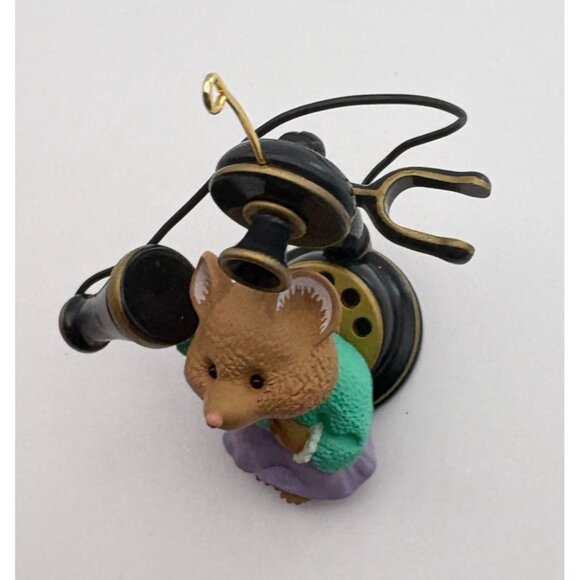 Hallmark Keepsake Hello Hello Christmas Tree Ornament Telephone Mouse Friendship - Picture 6 of 9